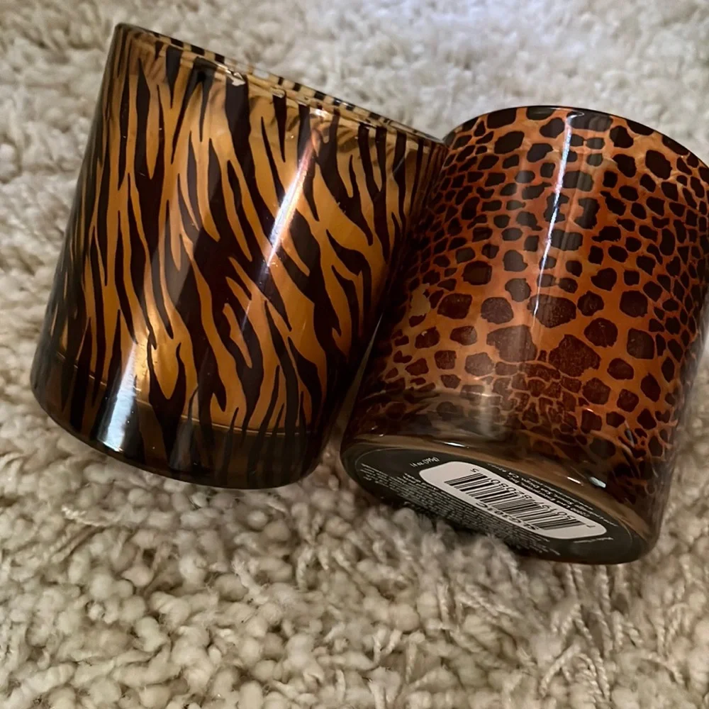2 Animal Print Glass Candles - Picture 7 of 11